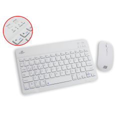 Şarjlı Bluetooth Klavye-Mouse Set (Beyaz)