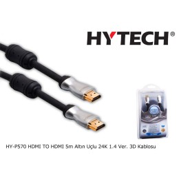 Hytech HY-P570 5 Metre Hdmi To Hdmi 1.4V 24K 3D Gold Kablo