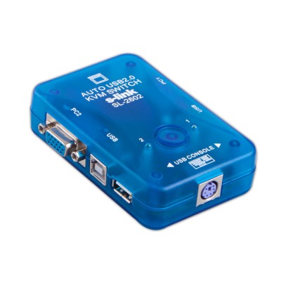 S-Link SL-2602 Usb Otomatik 2 Port Kwm Switch